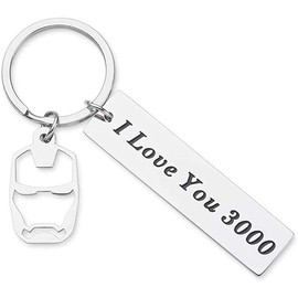HOKIAMCN I Love You 3000 Keychain for Boyfriend Girlfriend Gift Dad Father Mother Girly Comic Movie Inspired Gift Fan Gift Couples Keychain for Husband Wife Son Daught Birthday