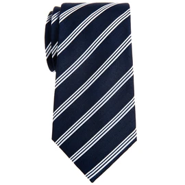 Retreez elegante Preppy rayas woven 8 cm de microfibra de los hombres atar - varios colores, Azul marino