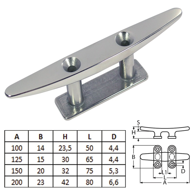 PRIOstahl Stainless Steel V4A Boat Clamp Stainless Steel 2-Hole 150