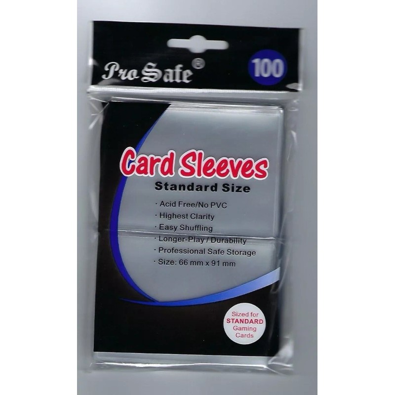 100 Pro-Safe Sandard Clear Size Deck Protector Sleeves