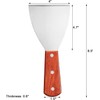 2Pcs Griddle Scraper,Stainless Steel Spatula for Cast Iron Wood Handle