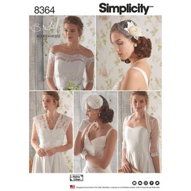 Simplicity US8364H5 Women's Fascinator, Hat, and Coverup Bridal Wear Sewing Patterns, Sizes 6-14