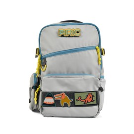 PIRIC Atlas 16 Kids Backpack - Customizable Recycled Polyester Outdoor, School, & Travel Bag for Children Ages 5-12 (Adriatic Blue | ROAR!)