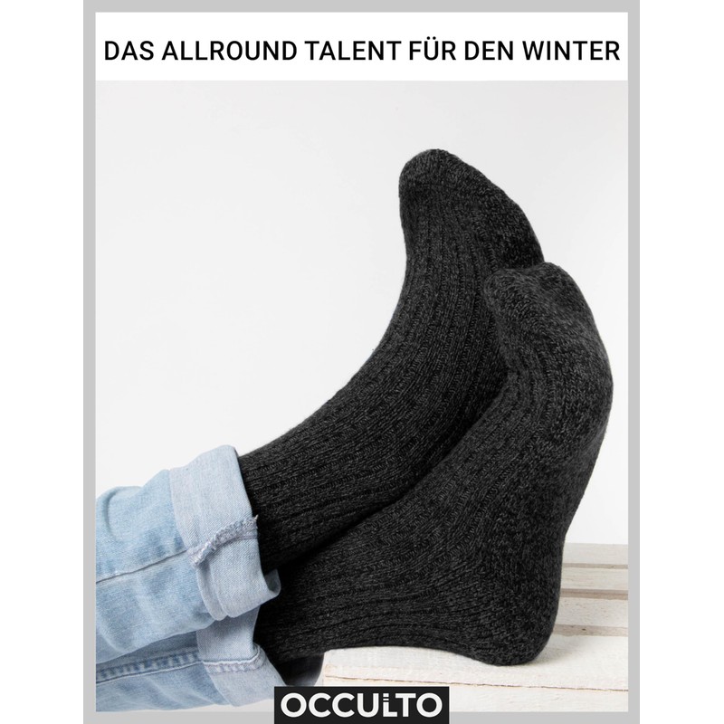 Occulto Men's Norwegian Socks Pack of 6 (Model: Finn), charcoal