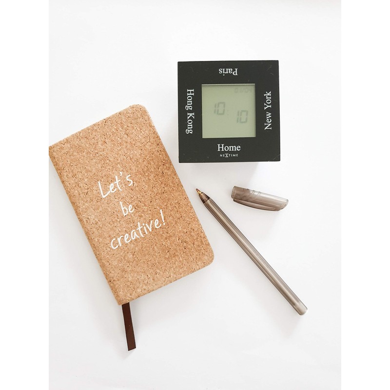 NexTime Turn4Time Table Clock, Metal, Black, 7.4 x 4 x