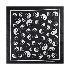Unisex Oriental Ying Yang Tiger 100% Cotton Bandana Bandanna Biker Headwrap Neck Wrist Scarf, Black