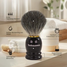 Shaving Brush Set for Men, 4 in 1 Shaving Brush Set with Badger Hair Shaving Brush, Stainless Steel Shaving Bowl, Shaving Stand and Soap