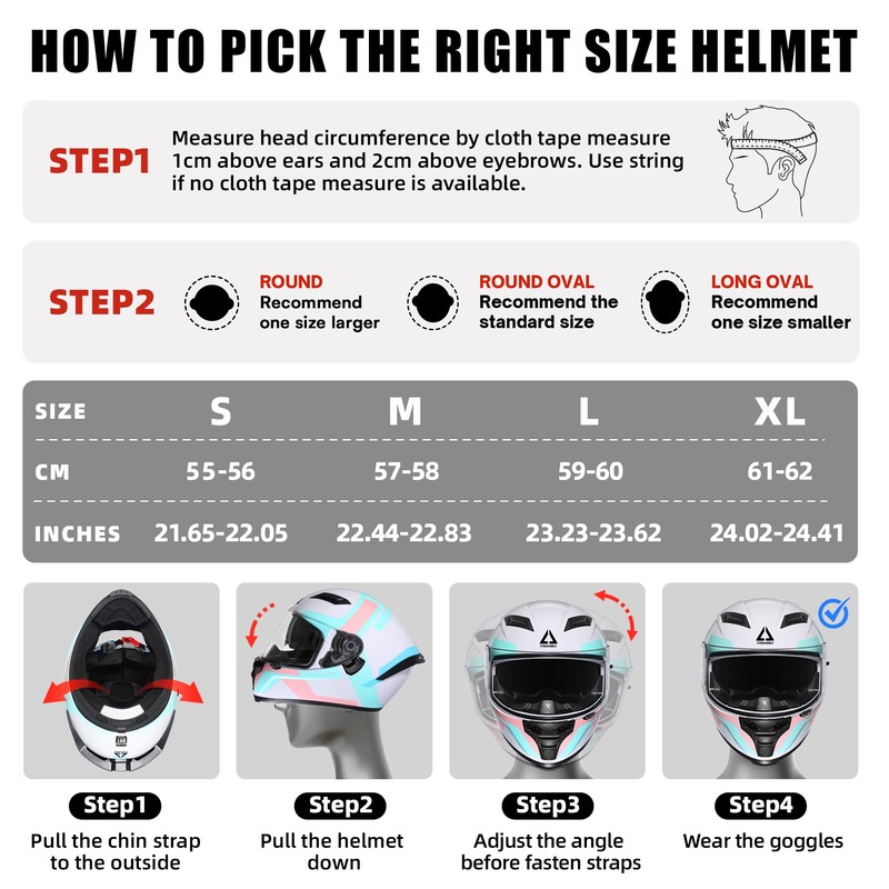 TRIANGLE Motorcycle Helmets Full face Helmet for Adults Men and
