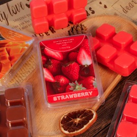 STRN Wax Melts Soy Wax Cubes 4 Pack Strawberry Scented, Long-Lasting Fragrance Scented Wax Cubes for Warmers Natural Soy Wax Cubes Candle Wax Melts (4 x 1.25oz)