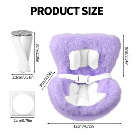 Doll Car Seat, Soft Furry Cushions Decorative Doll Carseat Chair with Clip Box and Safety Belt Perfect Air Vent and Desktop Ornament Accessories for Display(Purple)