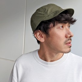 BasiQuench Teflon Umpire Cap, Waterproof, Hand Wash, UV Protection, Short Brim, Amplier Cap, Hat, Women's, Men's, Olive (: Olive), 57 to 59 cm