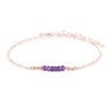 Tiny Sparkling Amethyst Faceted Bead Bar Bracelet in 14k Rose