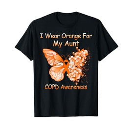 Butterfly I Wear Orange For My Aunt COPD Awareness T-Shirt