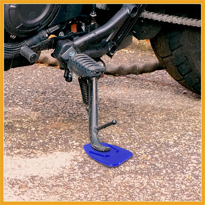 Partuto Motorcycle Kickstand Support Pad Side Stand Extension Pad Blue