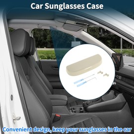 HEROFFIX Auto-Sonnenbrillenetui für Honda Accord 2018-2024 Brillenhalter Aufbewahrungsbox Kunststoff Beige 1 Set