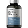Horbaach Choline Bitartrate Supplement | 1000mg | 250 Capsules |
