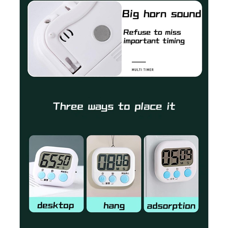 VINPAM-Digital Kitchen Timer with Magnetic Back, Vertical Stand, and Hang