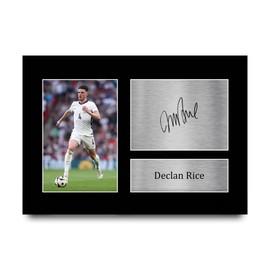 HWC Trading A4 Declan Rice England Gifts Printed Signed Autograph Picture for Football Fans and Supporters