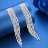 mecresh Silver Bridal Crystal Long Tassel Wedding Earrings for women