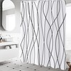 Caheansi Black and White Striped Shower Curtain, Modern Abstract Geometric