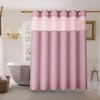 Inhousolu No Hook Shower Curtain with Snap in Fabric Liner