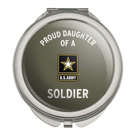 U.S. Army Proud Daughter of a Soldier Compact Travel Purse Handbag Makeup Mirror