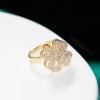 Dtup Anillo De Flor Giratorio Anti Estrés Chapado En Oro