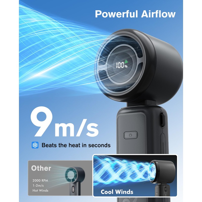 High Speed Handheld Fan Rechargeable Personal Portable Fan