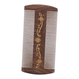 Outanaya Sandalwood Double Sided Dandruff Comb with Fine Teeth for Pets Durable Wooden Beard and Hair Comb for Scalp Cleaning and Styling Suitable for All Hair Types