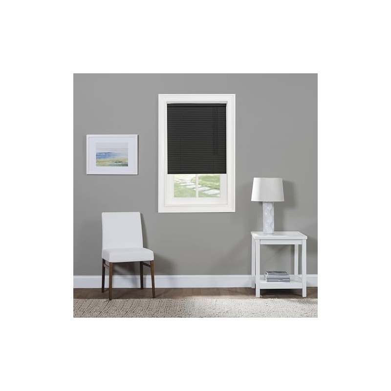 Sunshine Cordless 1" Light Filtering Mini Blind 33x72 - Black