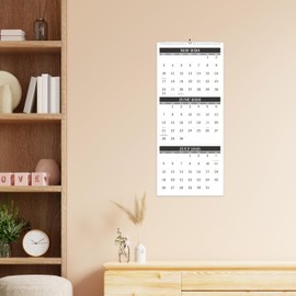 2026 Wall Calendar - 3-Month Wall Calendar Display (Folded in a Month), Jan. 2026 - Dec. 2026, 11.25" x 26", 2026 Calendar - Classic Black