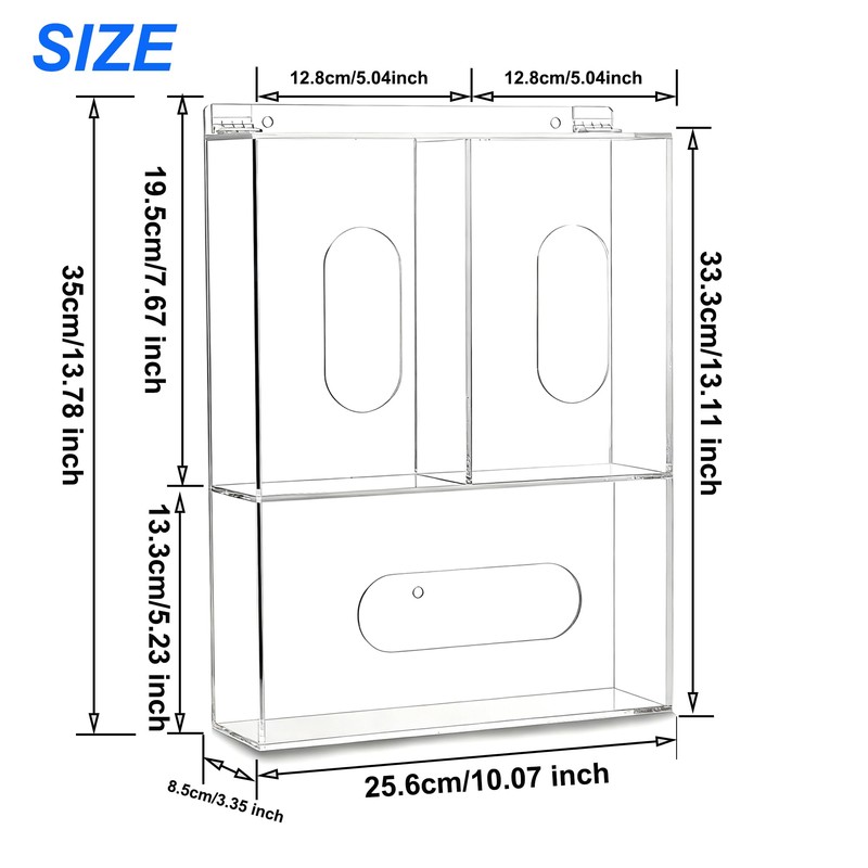 Aphbrada Triple Hygiene Dispenser Sanitation Station with Lid - Tabletop