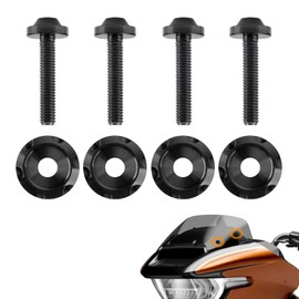 JERBOR Titanium Windshield Screws for Street Glide, Performance Windscreen Bolts Fit for 2024 Road Glide/ST, 121 CVO Road Glide, for Harley Touring FLTRX Road Glide/Special FLTRXS 2014-2024 (Black)