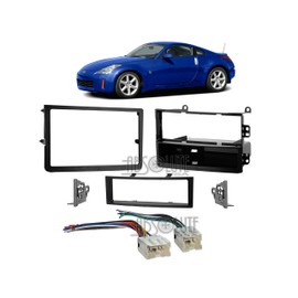 Absolute USA ABS99-7402 Fits Nissan 350Z 2003-2005 Single Double DIN Stereo Harness Radio Install Dash Kit