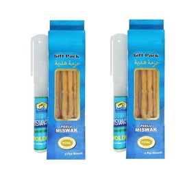 8 Pcs Miswak Sticks with 2 Holders for Cleaning Teeth - Vacuum Sealed Natural Flavored Tooth Brush - Traditional Chew Sticks for Teeth Whitening, Oral Health & Fresh Breath || Pack of 10