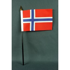Buddel Bini Small Norway Table Flag 15 x 10 cm with 30 cm PVC Pole without Stand Base