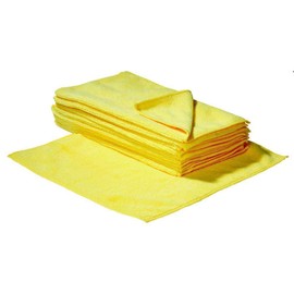 S&S-Shop 10 Microfibre Cloths | 30 x 30 cm | Yellow | Washable - Soft | Microfibre Cloths Microfibre Cloth Cleaning Cloths Car Polishing Cleaning Cloths | Household Towels