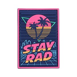 CAT Outdoors Stay Rad PVC Patch - Morale Patch PVC - Cyberpunk Patches - Cool Patches - Retro Patches - 80s Patches for Jackets