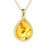 POPLYKE Amber Necklace for Women Sterling Silver Amber Necklace Teardrop