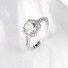 Koguxuix 925 Sterling Silver CZ Crystal Square Rings Wedding Rings