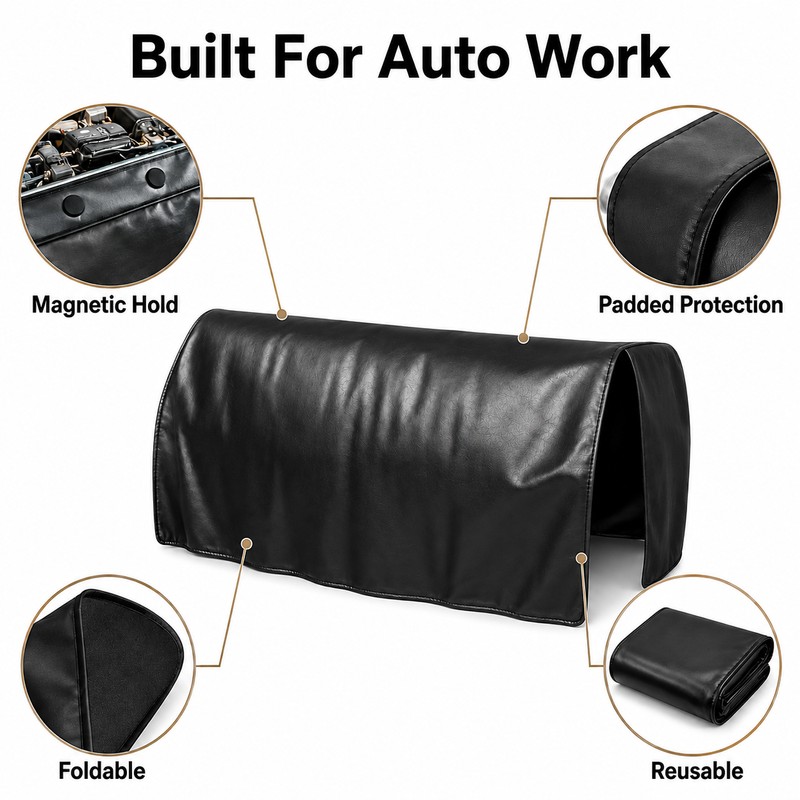 Universal Magnetic Car Fender Cover – Foldable Protective Work Mat