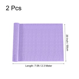 sourcing map Crepe Paper Rolls 7.5ft Long 20 Inch Wide for Various Large Hanging Party Backdrop DIY Decorations, DIY Supplies, Pale Purple Pack of 2