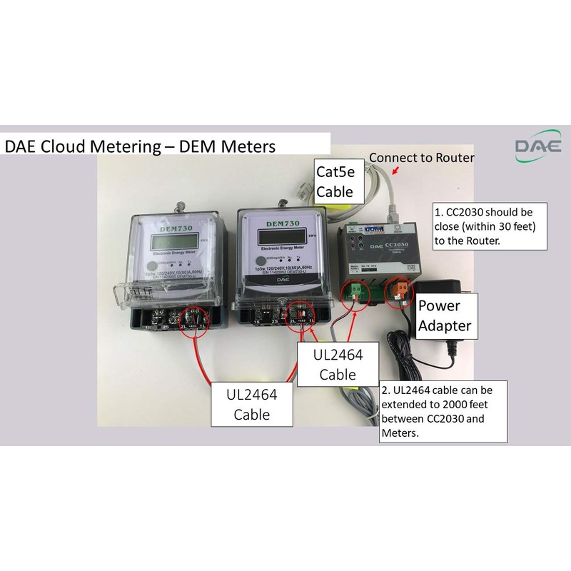 DAE DDM730P, RS485, 120/240V kWh Meter, 100 Amp, 1P3W (2