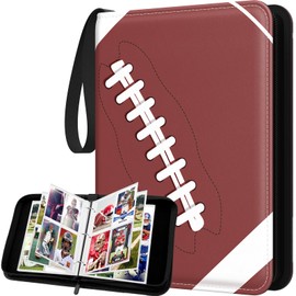 Carpeta de tarjetas de comercio con mangas, carpeta de 4 bolsillos para tarjetas de fútbol premium 440, carpeta de colección de tarjetas de poliuretano de doble cara, estuche de exhibición con fundas