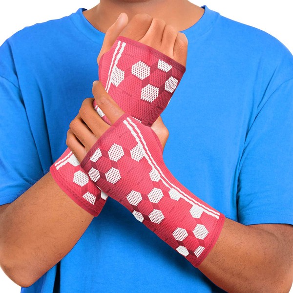 Sparthos Wrist Support Sleeves (Pair) – Compression Wrist Brace for