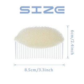 2 PCS Bump It Up Volume Inserts Hair Comb Sponge Foam Hair Base Styling Tool Accessories Decoration for Increasing Hair Making Princess Puffy Hairstyle