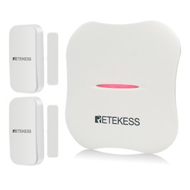 Retekess TH011 Door Alarms When Opened,Door Sensor,32 Chimes 5 Volume Levels,Door Chime for Business,2 Sensors 1 Receiver for Home,Dementia,Office