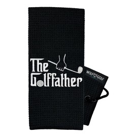 Wolf - Toallas de Golf - Accesorios de Golf para Hombres, Regalos de Golf para Hombres, Toalla de Golf Bordada Divertida The Golffather