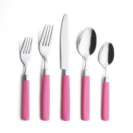 ANNOVA Silverware Set Stainless Steel Colorful Tableware Kitchen Flatware Set Utensils, Includes Dinner Knives, Forks, Spoons, Salad Forks & Dessert Spoons (Pink, 20 Pieces)
