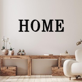 Resama 11'' Black Metal Letters for Wall Decor, Visual 3D Large Alphabet, Decorative Farmhouse Hanging Letter Sign for Living Room Bedroom Office Home Party (H)